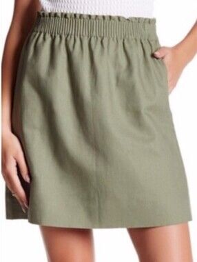 J. Crew Linen Blend Elastic Waist Skirt